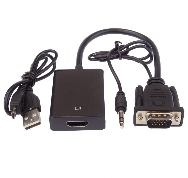 Imagine Adaptor VGA la HDMI cu audio si alimentare, KHCON-49