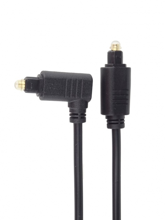 Imagine Cablu audio optic Toslink drept/unghi 90 grade T-T 2m Negru, KJTOS3-2