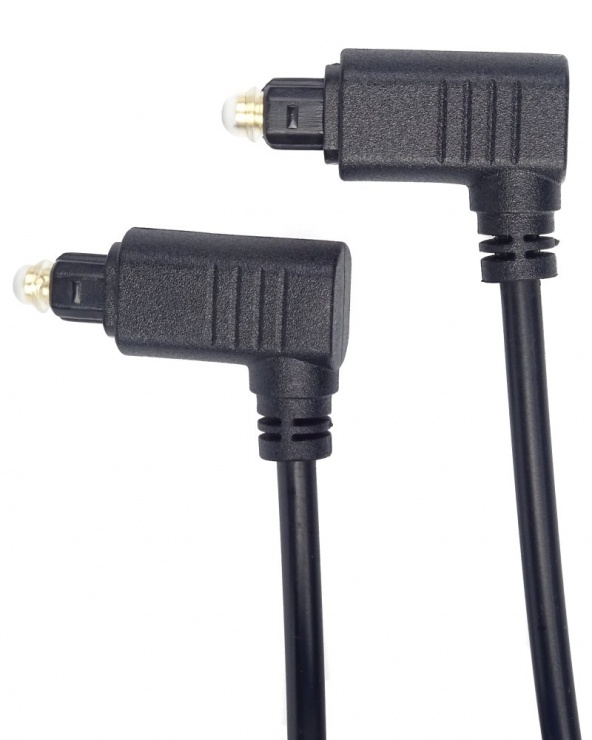 Imagine Cablu audio optic Toslink cu ambii conectori in unghi 90 grade 2m, KJTOS4-2