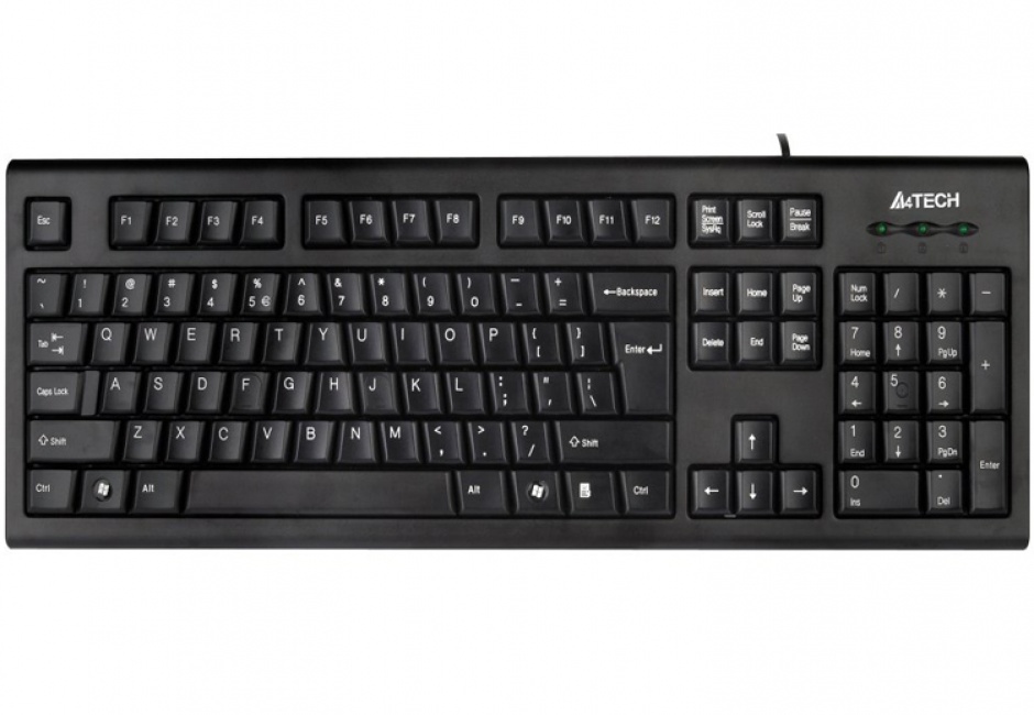 Imagine Tastatura Ergonomica USB A4TECH Comfort round, Black KRS-85-USB