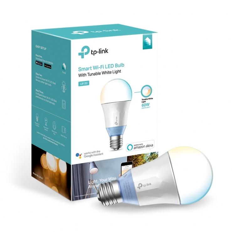 Imagine Bec LED Wi-Fi inteligent cu lumina reglabila alba, TP-LINK LB120