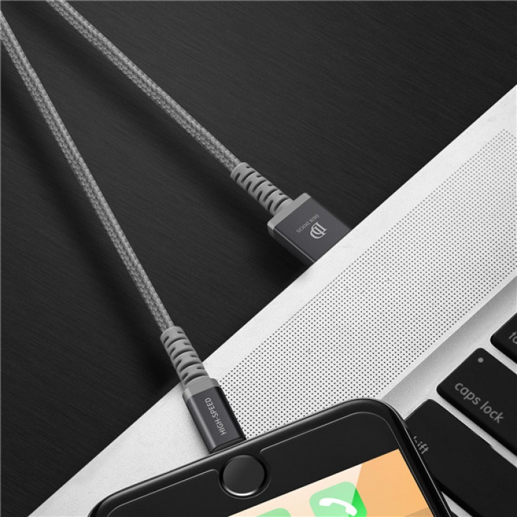 Imagine Cablu de date si incarcare USB 2.0 la iPhone Lightning MFI 1m Argintiu, DUX DUCIS X1
