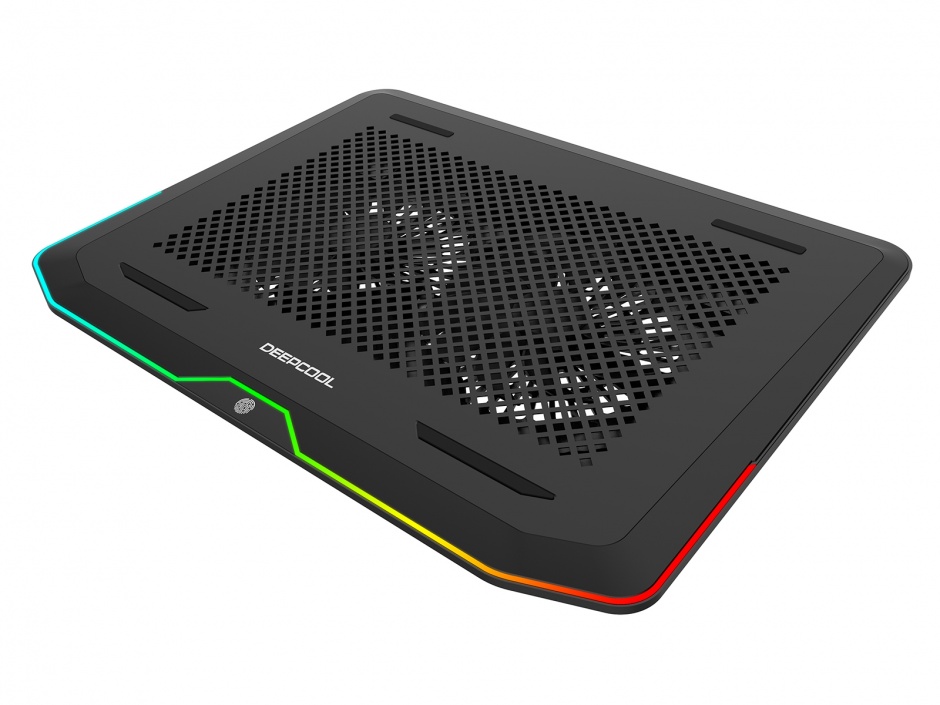 Imagine Stand notebook 17" cu iluminare RGB 2 x fan 14cm + 2 x USB 3.0, Deepcool N80 RGB-1