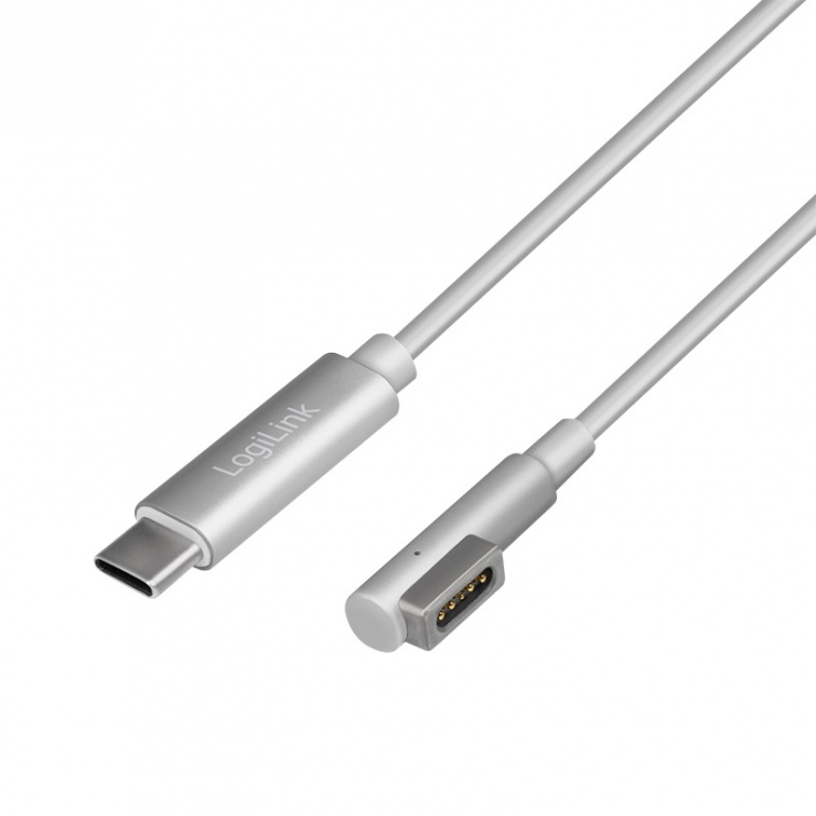 Imagine Cablu de incarcare USB-C la Apple MagSafe T-T 1.8m Argintiu, Logilink PA0225