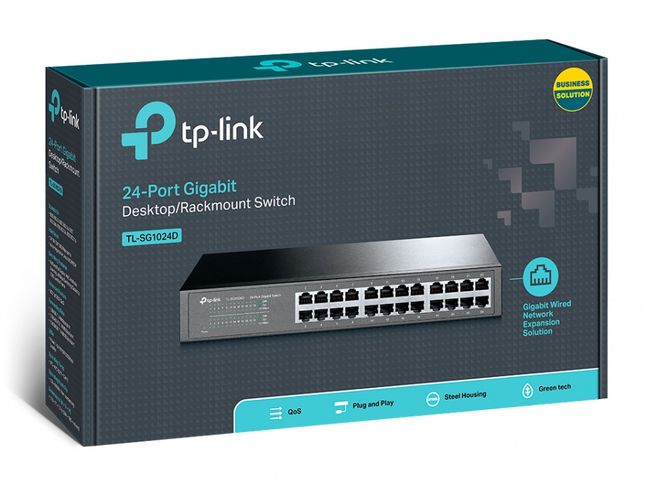 Imagine Switch 24 porturi Gigabit, desktop/rack, TP-Link TL-SG1024D-2