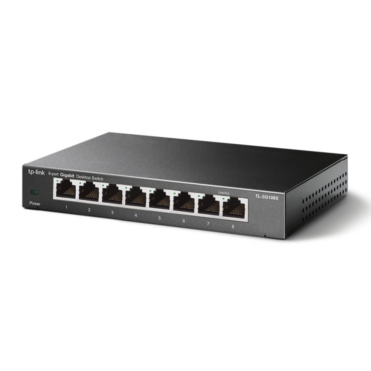 Imagine Switch 8 porturi Gigabit, TP-LINK TL-SG108S-1