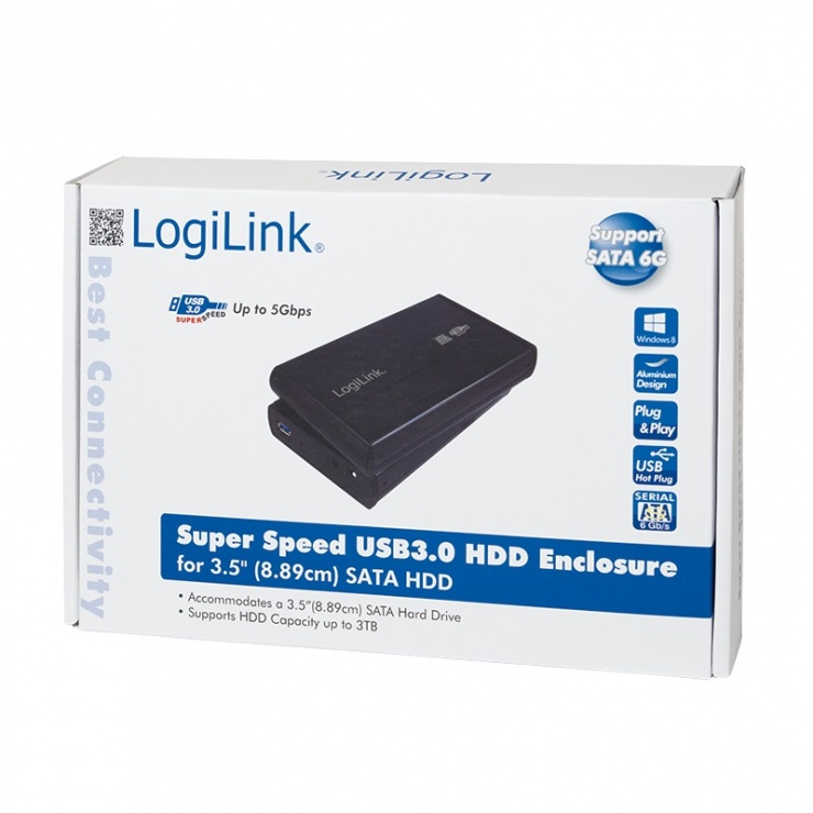 Imagine Rack extern 3.5" pentru HDD SATA la USB 3.0, Logilink UA0107