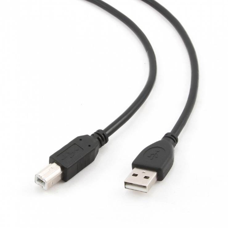 Imagine Cablu de imprimanta USB 2.0 A-B 1.8m Negru, Spacer SPC-USB-AMBM-6