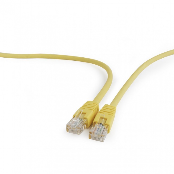 Imagine Cablu retea UTP Cat.5e 0.5m galben, Gembird PP12-0.5M/Y