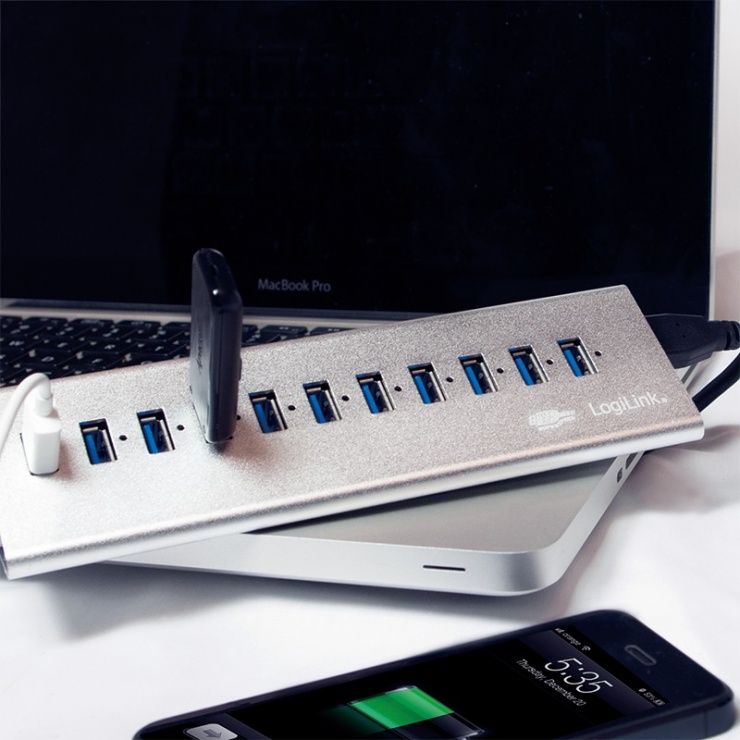 Imagine HUB USB 3.0 cu 10 porturi + 1 x Incarcare rapida/Fast Charging 3.0, Logilink UA0229