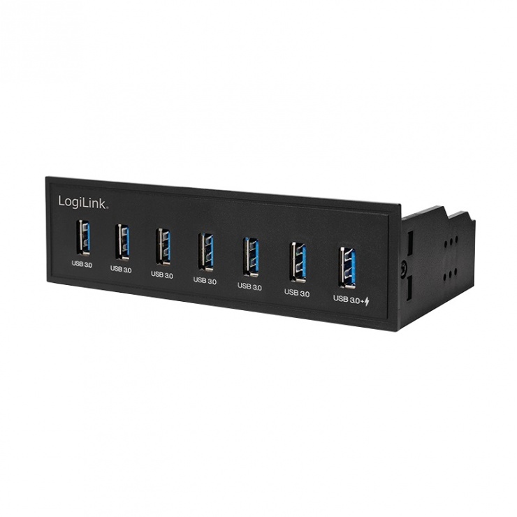 Imagine Front panel 5.25" cu 6 x USB 3.0 + 1 x USB Incarcare rapida, Logilink UA0342