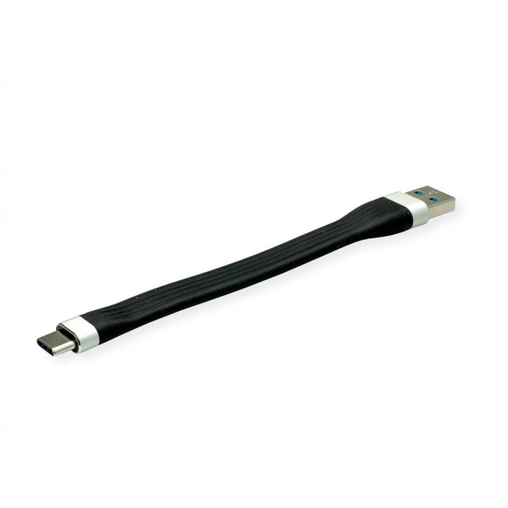 Imagine Cablu USB 3.2 Gen 1 A-C silicon 11cm Negru, Roline 11.02.9014