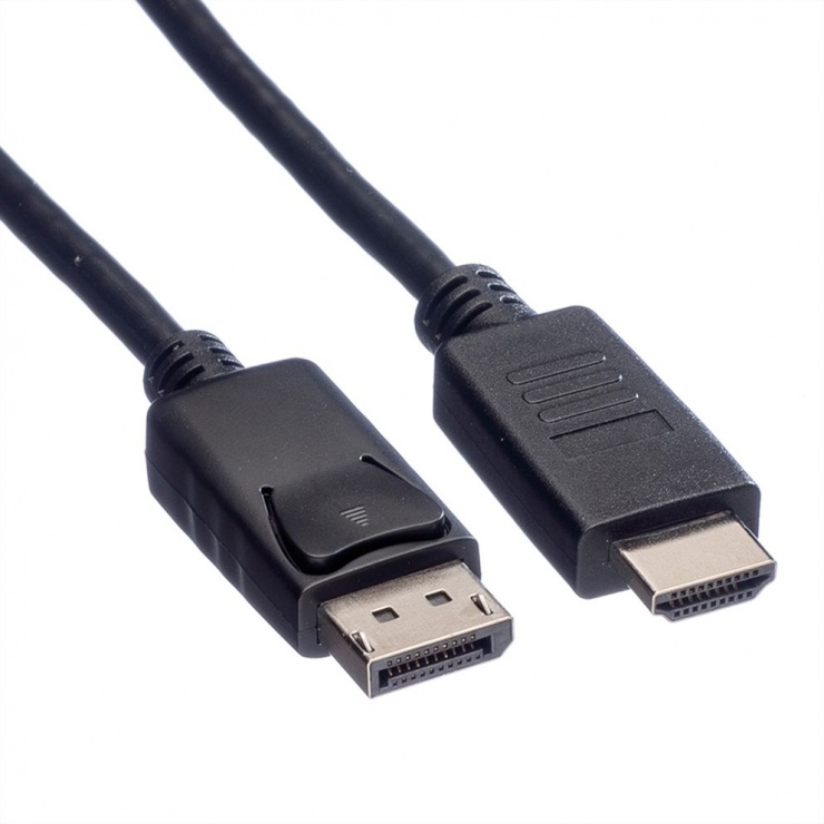 Imagine Cablu Displayport la HDMI 2m T-T Negru, Roline 11.04.5781 