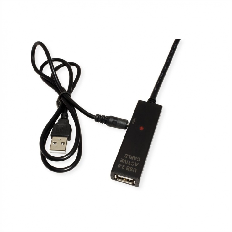 Imagine Cablu activ USB-C 2.0 la USB-A T-M 15m Negru, Value 12.99.1113