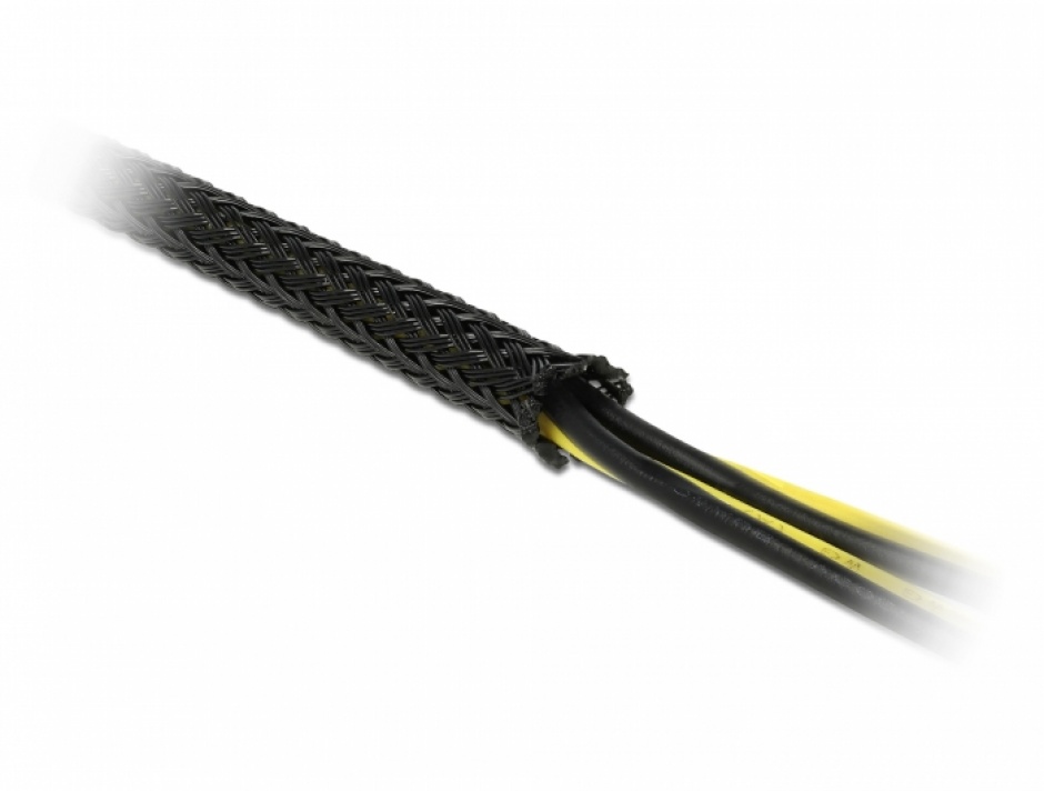 Imagine Plasa pentru organizarea cablurilor 10 m x 19 mm Negru, Delock 18903