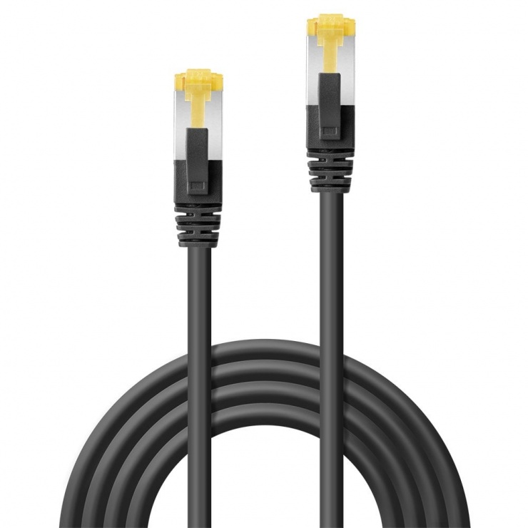 Imagine Cablu de retea S/FTP cat 7 LSOH  cu mufe RJ45 Negru 2m, Lindy L47309