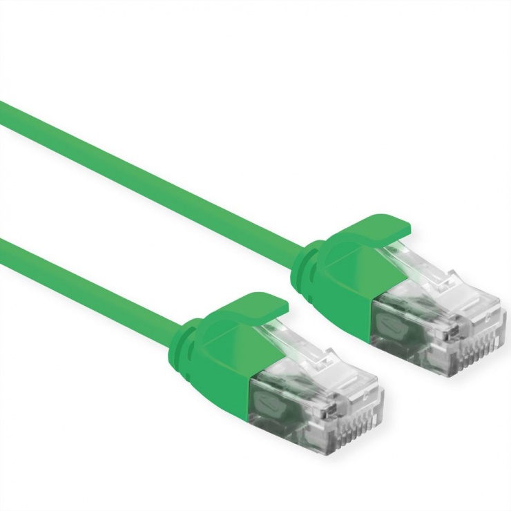 Imagine Cablu de retea Slim cat 6A UTP LSOH 1m Verde, Roline 21.15.3933