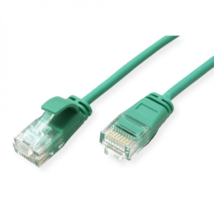 Imagine Cablu de retea Slim cat 6A UTP LSOH 1.5m Verde, Roline 21.15.3934
