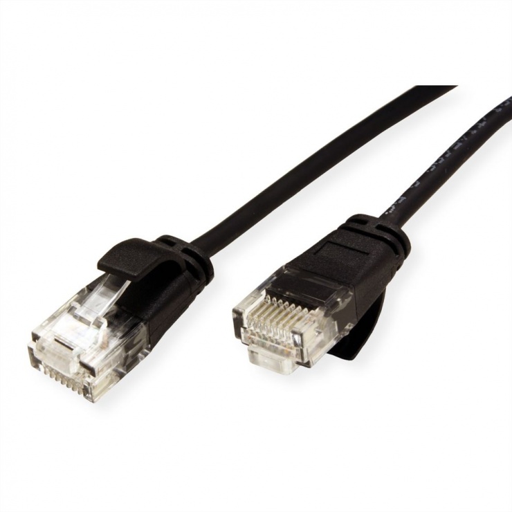 Imagine Cablu de retea Slim cat 6A UTP LSOH 0.5m Negru, Roline 21.15.3952