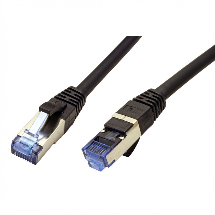 Imagine Cablu de retea SFTP cat 6A 0.5m negru, Value 21.99.1960
