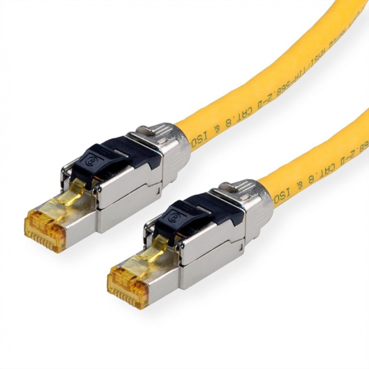 Imagine Cablu de retea RJ45 S / FTP- (PiMF-) Cat.8 LSOH fir solid Galben 2m, Roline 21.15.1852