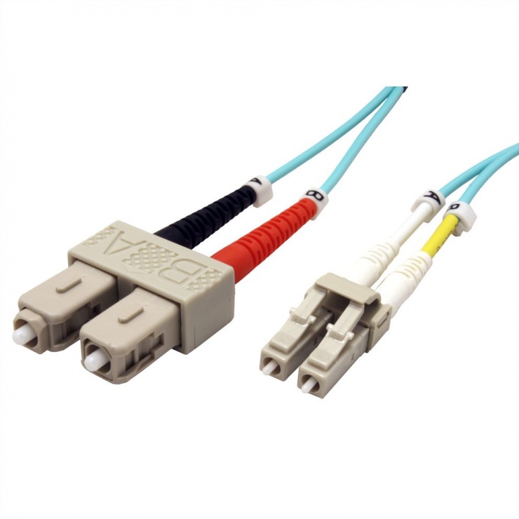 Imagine Cablu fibra optica LC-SC OM3 duplex multimode 1m, Roline 21.15.8711