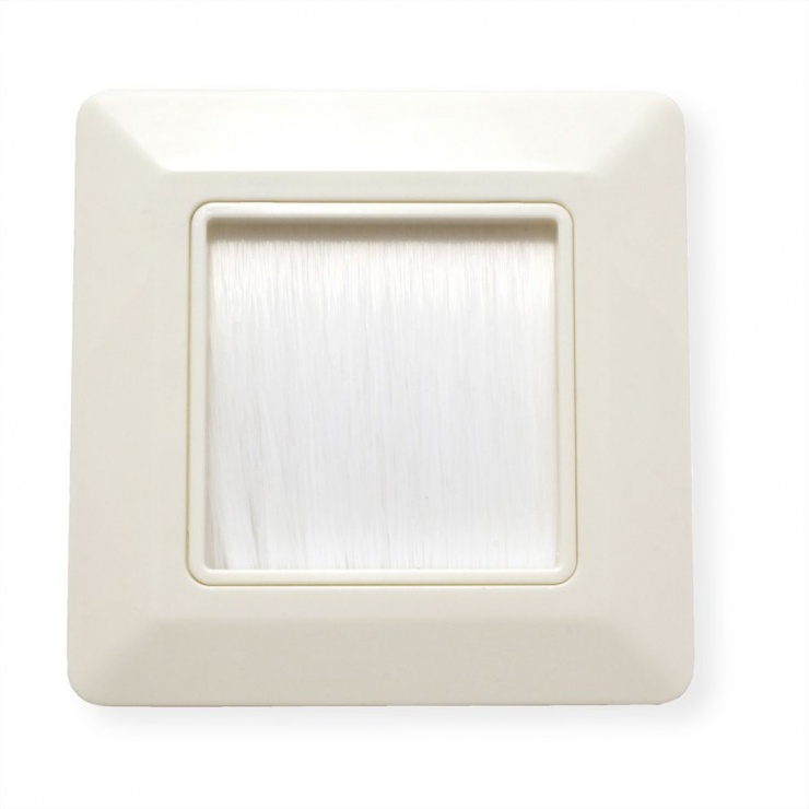 Imagine Priza pentru organizarea cablurilor cu perii 86x86mm Alb, Value 25.99.8206