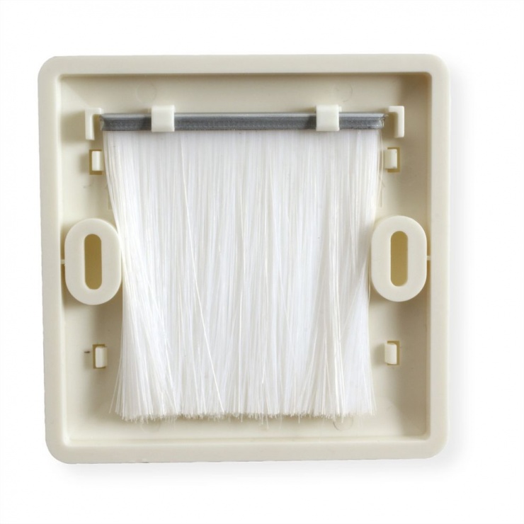 Imagine Priza pentru organizarea cablurilor cu perii 86x86mm Alb, Value 25.99.8206