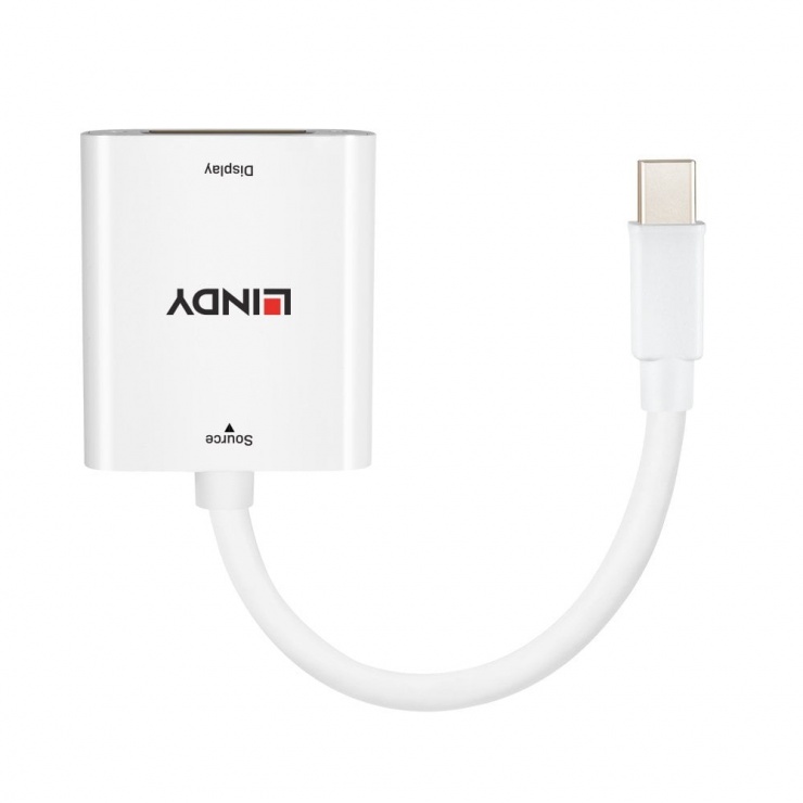 Imagine Adaptor Mini Displayport la VGA activ T-M Alb, Lindy L38310