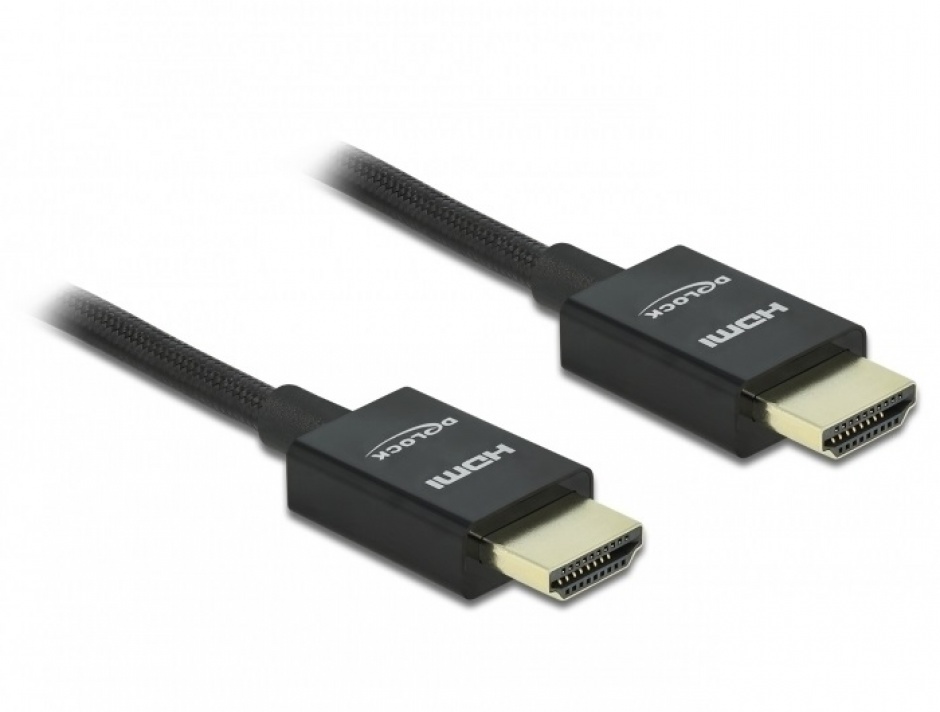 Imagine Cablu HDMI coaxial 48 Gbps 8K@60Hz HDR + eARC T-T 1m Negru, Delock 85384
