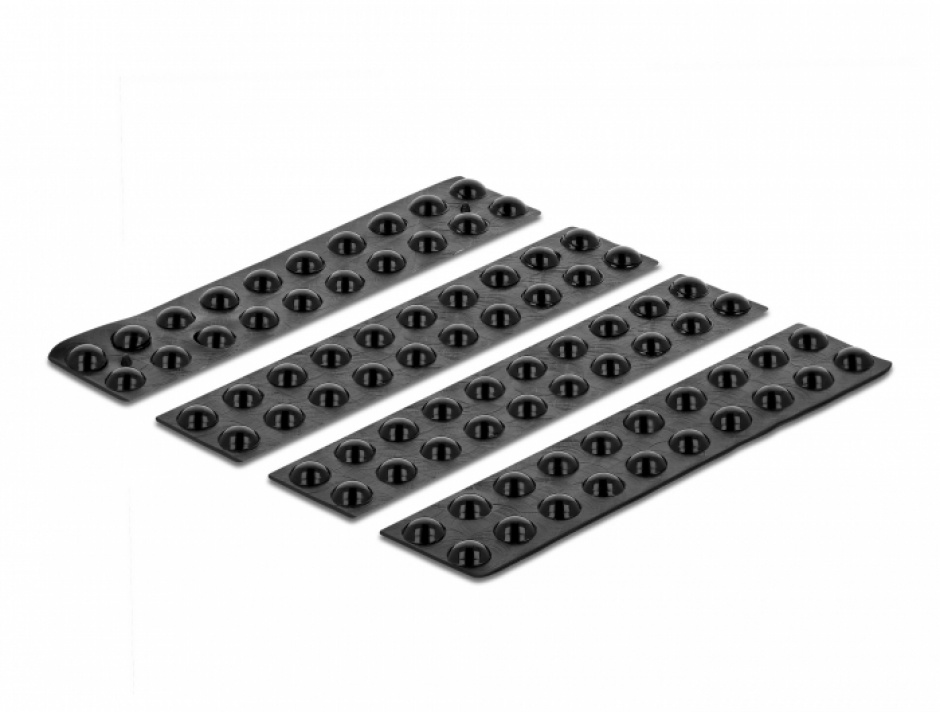 Imagine Set 80 buc picioruse negre cu banda adeziva 6 x 2 mm Negru, Delock 18307