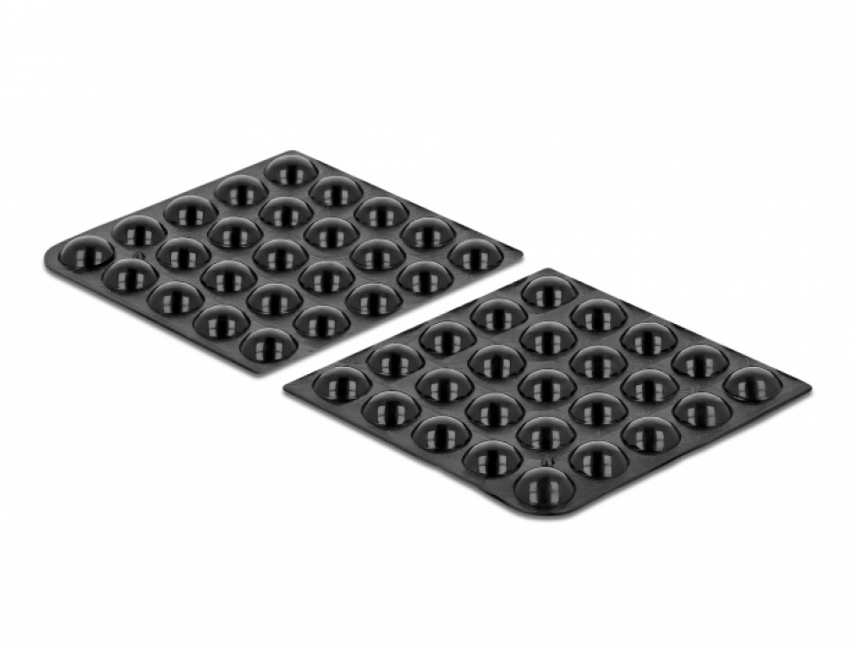 Imagine Set 50 buc picioruse negre cu banda adeziva 10 x 3 mm Negru, Delock 18309