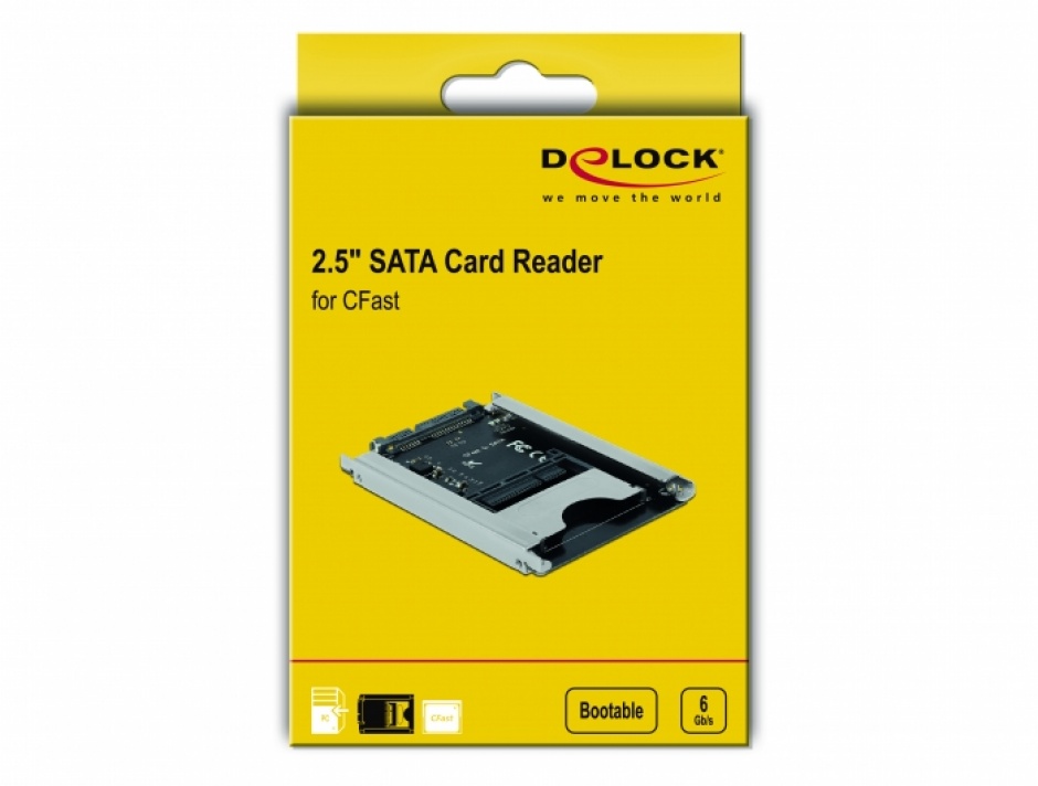 Imagine Cititor de carduri 2.5" SATA pentru carduri de memorie CFast, Delock 91753