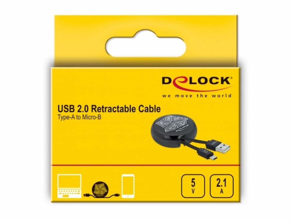 Imagine Cablu de date si incarcare USB 2.0 la micro USB-B Negru, Delock 85818
