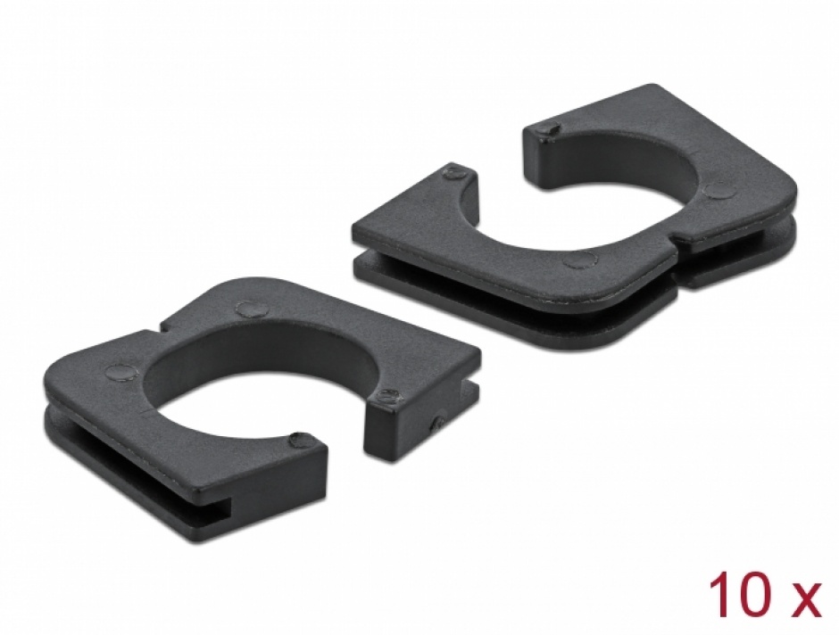 Imagine Set 10 buc protectie cabluri dreptunghiular - diametru 9.3mm Negru, Delock 60261