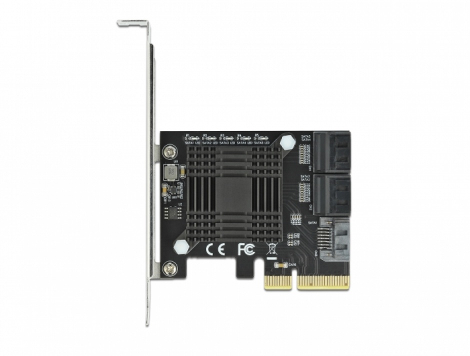 Imagine PCI Express cu 5 porturi SATA III, Delock 90498