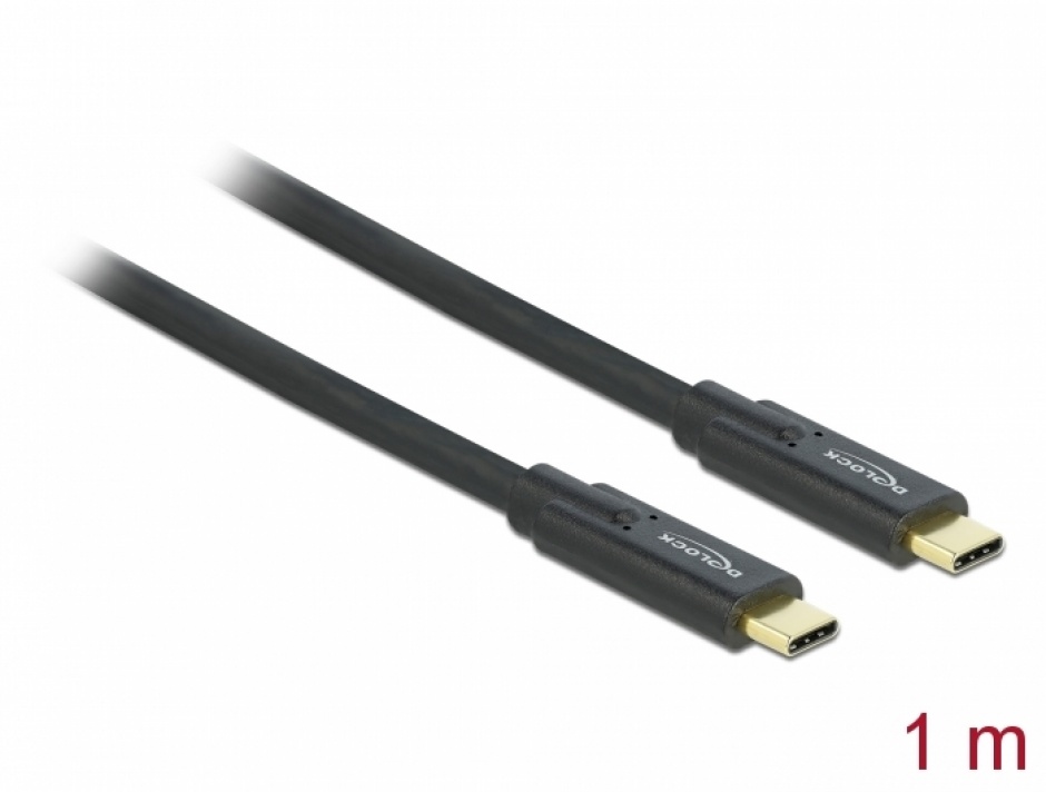 Imagine Cablu USB 3.1 Gen 2 Tip C la tip C T-T 1m 5A E-Marker, Delock 85531