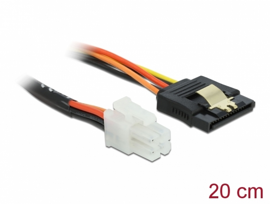 Imagine Cablu de alimentare P4 la SATA 15 pini 20cm pentru placa de baza Lenovo, Delock 85519