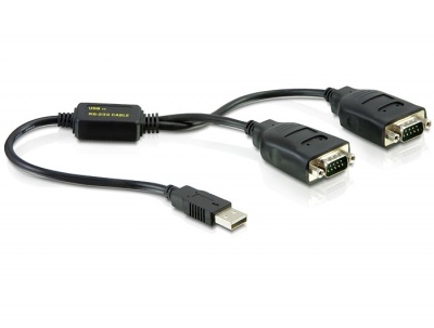 Imagine Cablu USB la 2 x Serial RS232 Prolific, Delock 61517