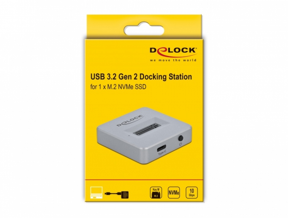Imagine Docking station USB 3.1-C pentru SSD M.2 NVMe PCIe, Delock 64000
