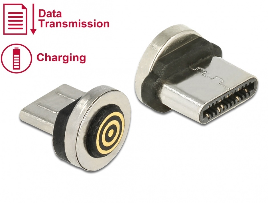 Imagine Adaptor magnetic incarcare + transfer date USB-C pentru 85723/85724, Delock 65933