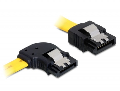 Imagine Cablu SATA III unghi stanga - drept cu fixare 50cm, Delock 82825