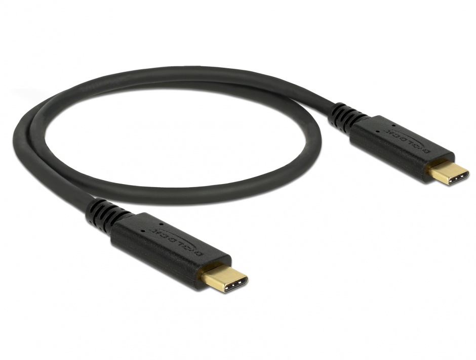 Imagine Cablu USB 2.0 Tip C la tip C T-T 0.5m 5A E-Marker, Delock 83043