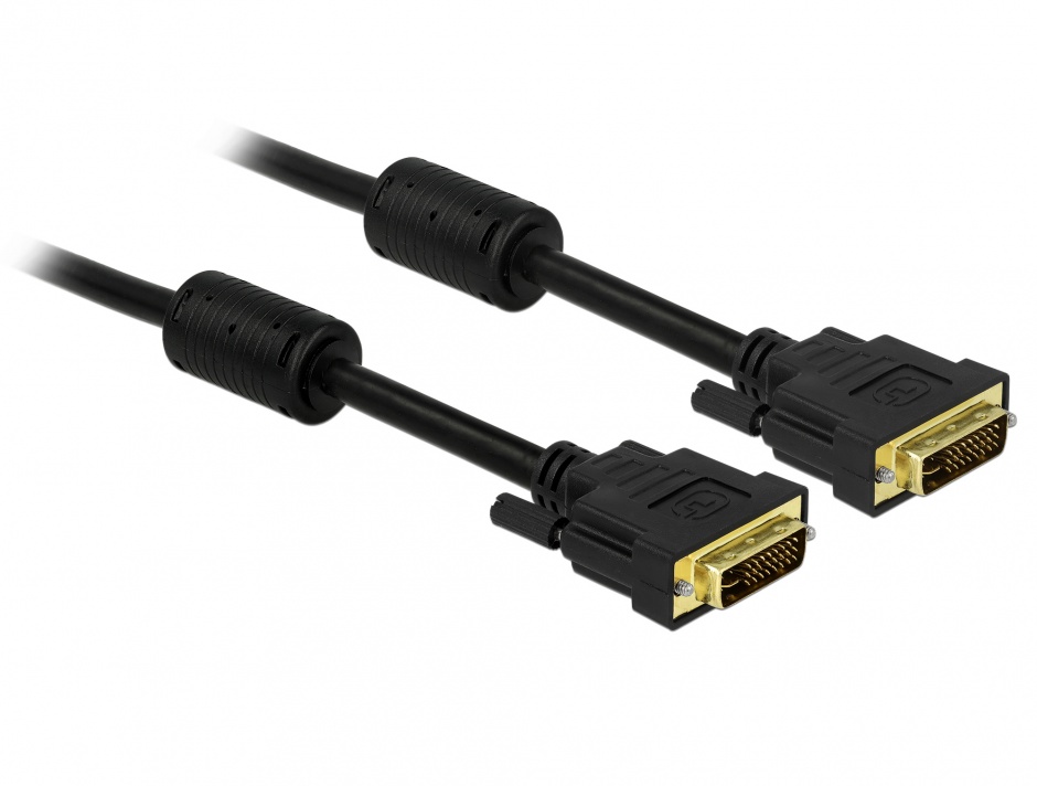 Imagine Cablu DVI-I Dual Link 24+5pini ecranat 5m, Delock 83113