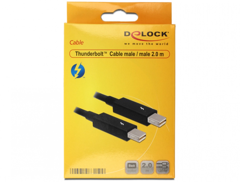 Imagine Cablu Thunderbolt 2 T-T 2m Negru, Delock 83150