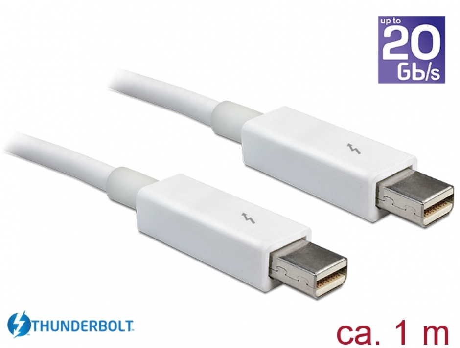 Imagine Cablu Thunderbolt 2 T-T 1m Alb, Delock 83166