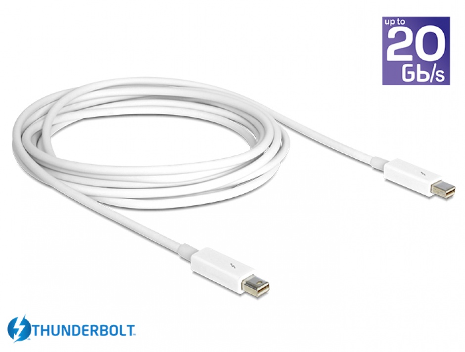 Imagine Cablu Thunderbolt 2 T-T 1m Alb, Delock 83166