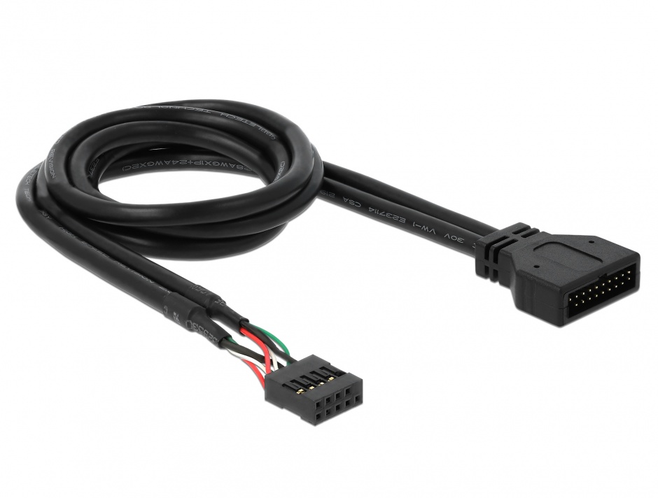 Imagine Cablu pin header USB 2.0 la USB 3.0 M-T, Delock 83281 