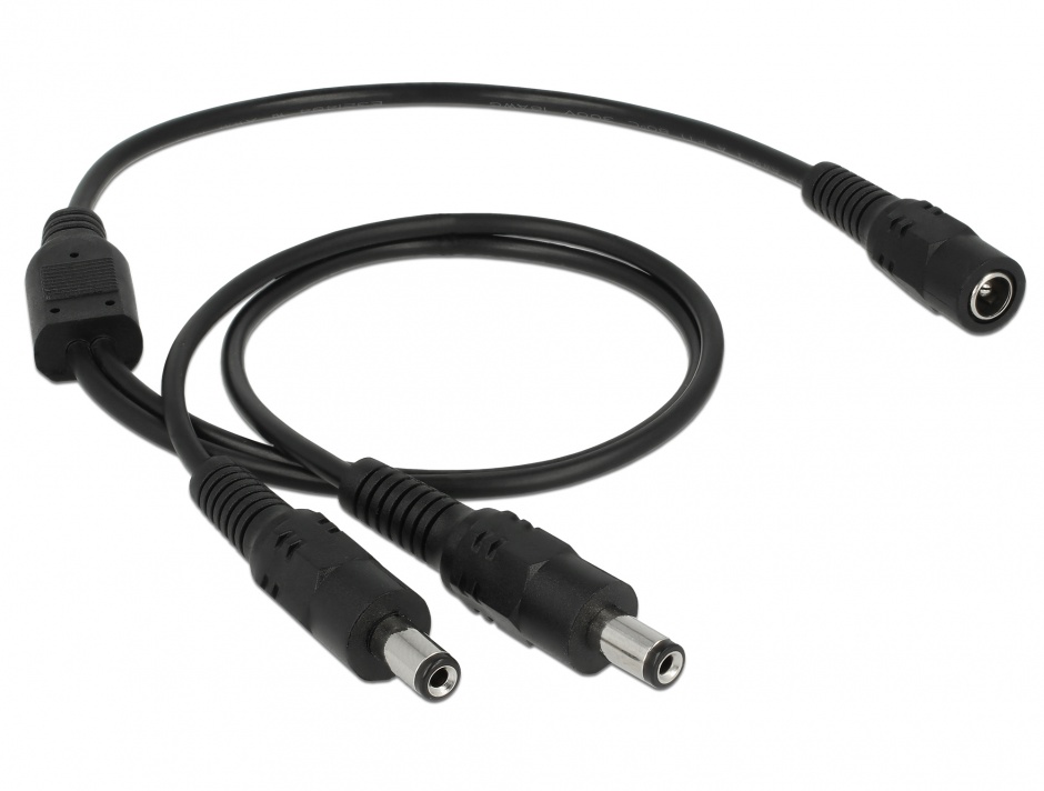 Imagine Cablu de alimentare 2 x DC 5.5 x 2.1 mm la 1 x 5.5 x 2.1 mm T-M, Delock 83286
