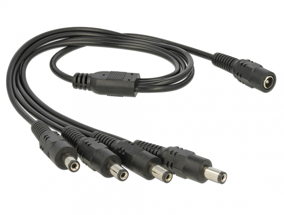 Imagine Cablu DC Splitter 5.5 x 2.1 mm 1 x mama  > 4 x tata, Delock 83287